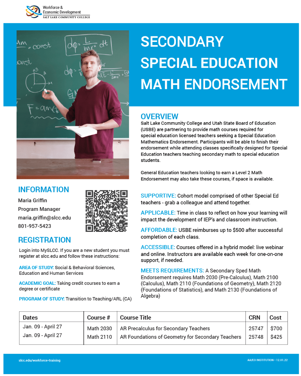 math endorsement flier